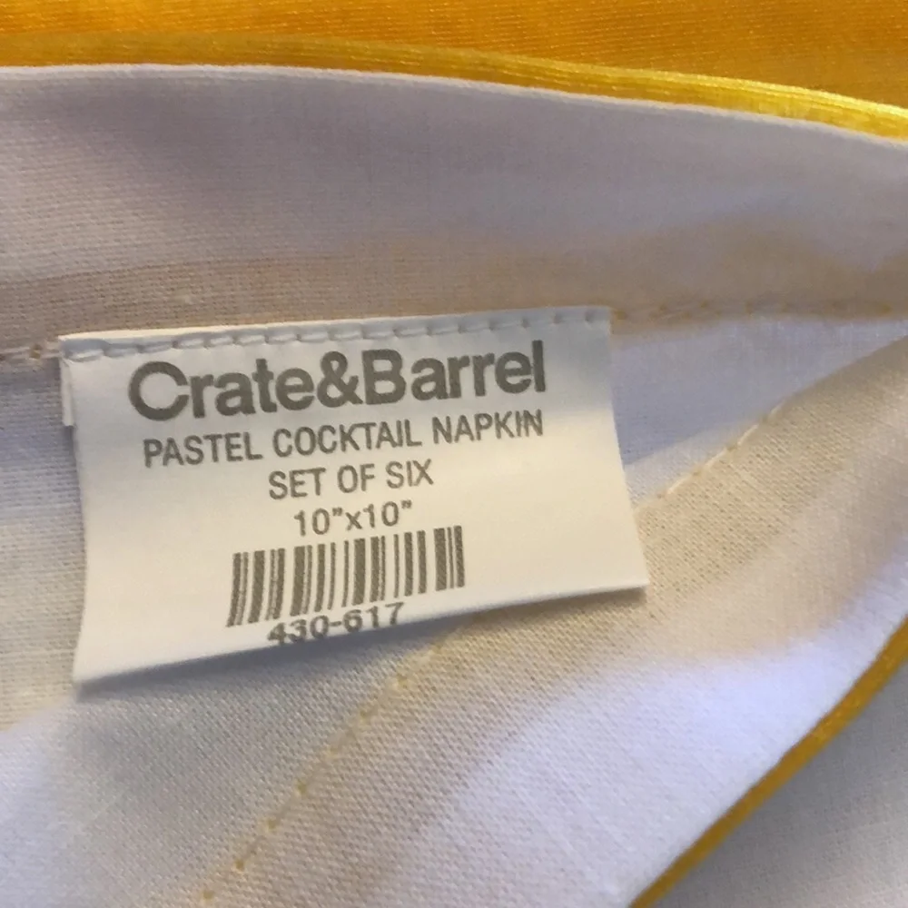 Crate & Barrel Pastel Cocktail Napkins Set of 6. Never used.